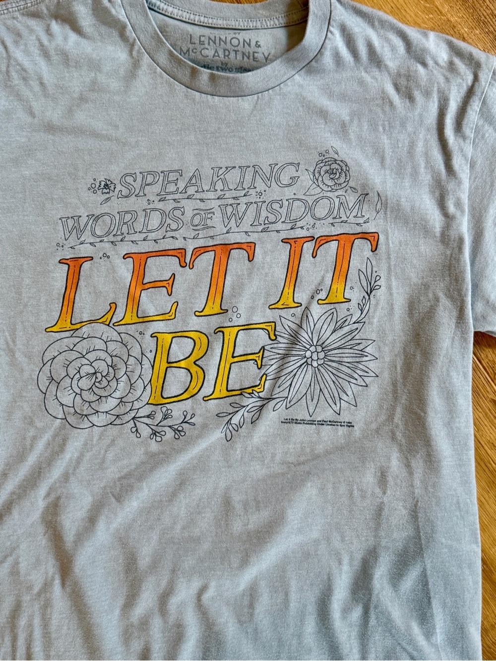 Lennon & McCartney 'Let It Be' Short Sleeve Graphic Tee in Light Gray